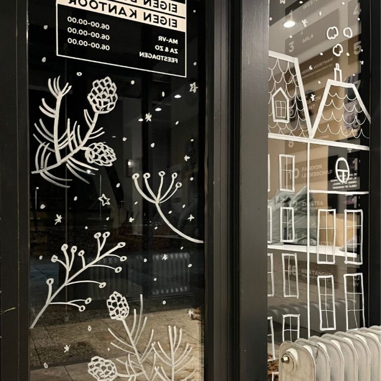raamtekening winters tafereel